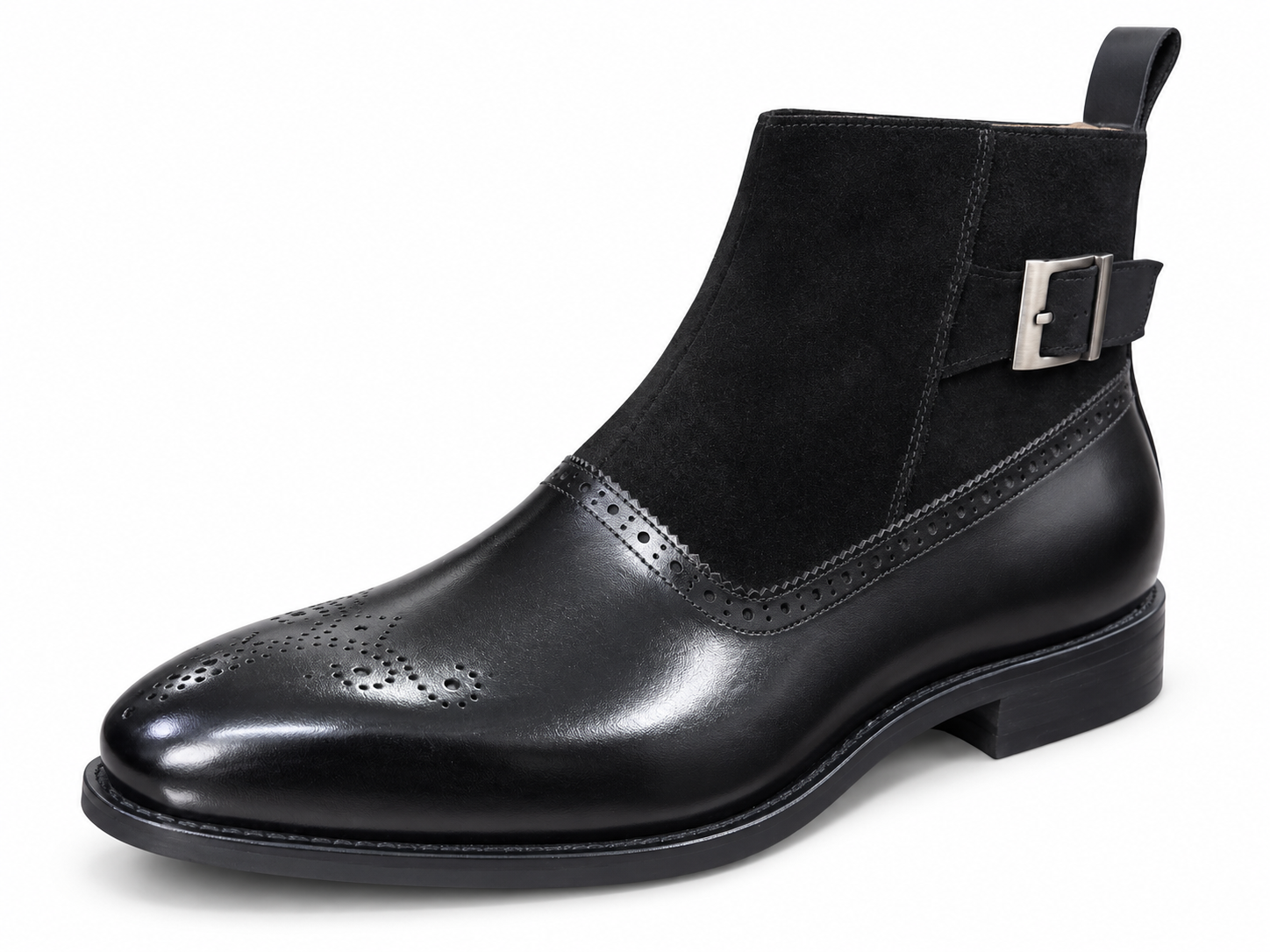Style x390-31 black buckle ankle boot